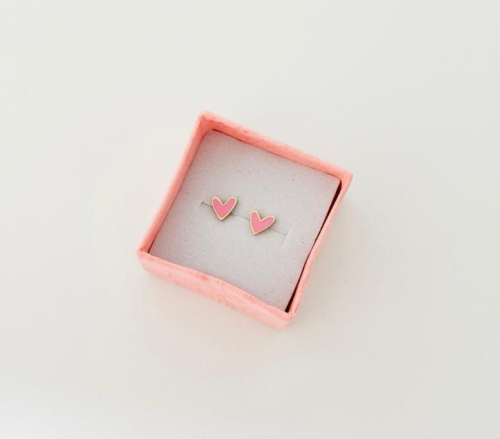 Barbie pink heart screw-back earrings