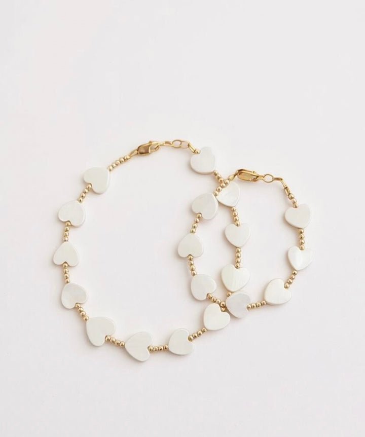 Gold-Filled Shell Heart Bracelet