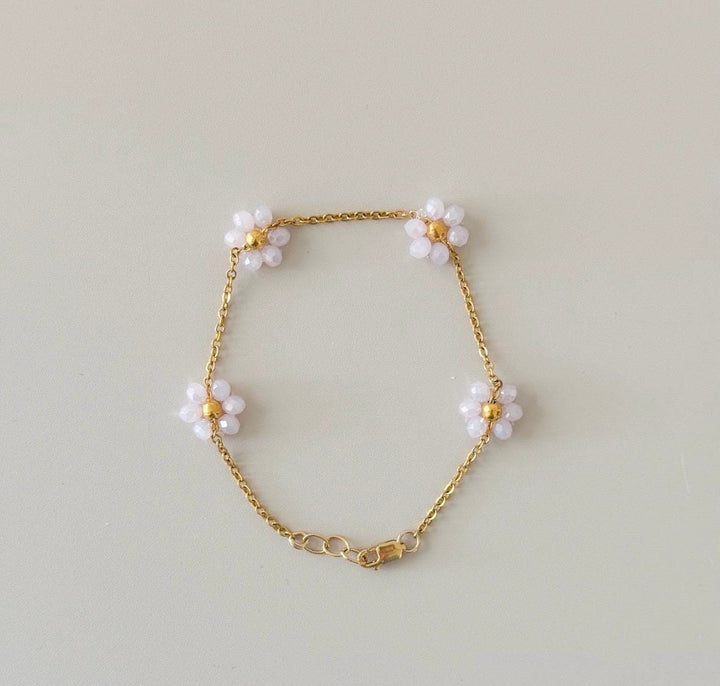Gold Flower Chain Bracelet – Matching Mom and Daughter Jewelry