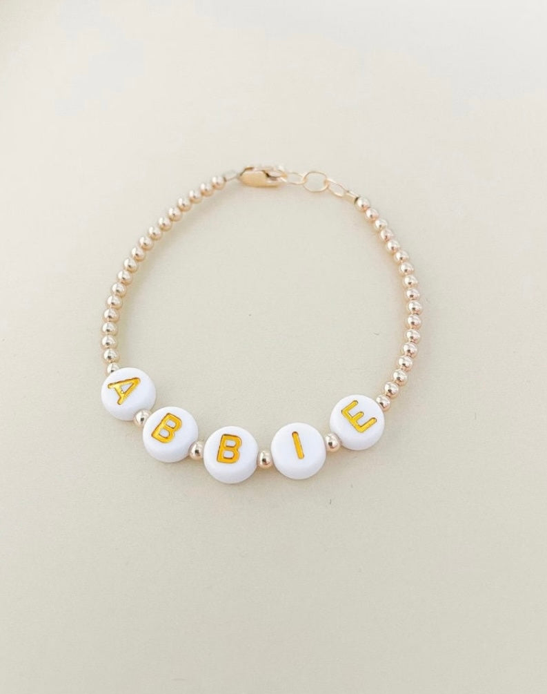 Personalized Name Bracelet – 14k Gold-Filled | Baby, Toddler & Mama