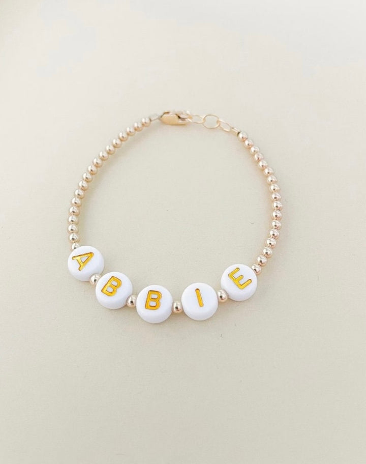 Personalized Name Bracelet – 14k Gold-Filled | Baby, Toddler & Mama