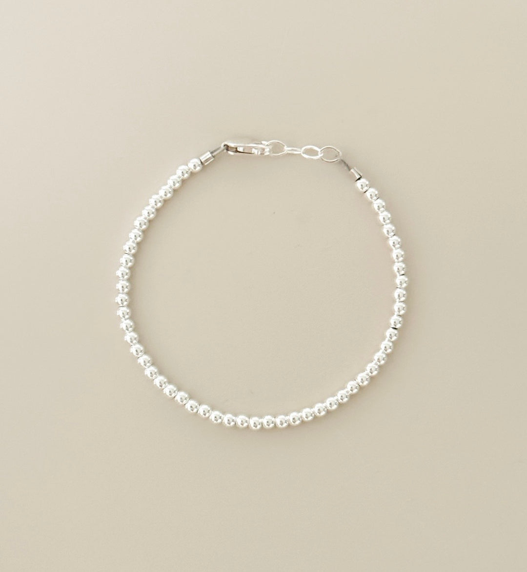 2.5mm Sterling Silver Beaded Bracelet