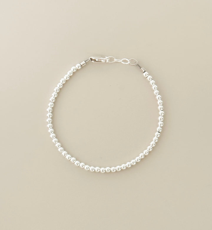 2.5mm Sterling Silver Beaded Bracelet