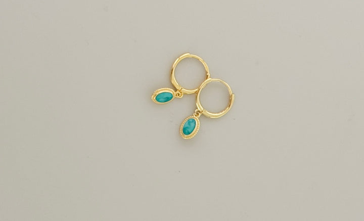 Clip Forever Hoops – Turquoise Oval Drop