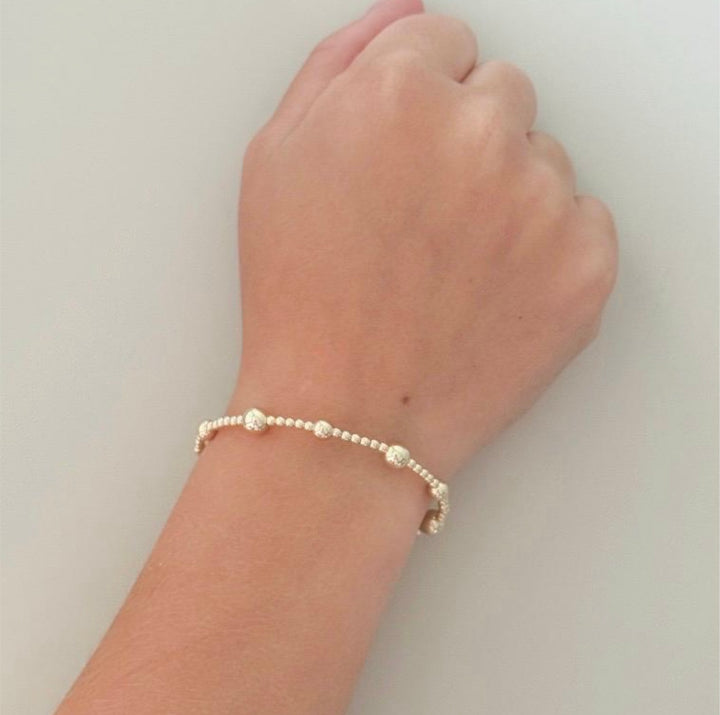 14k gold filled beaded bracelet