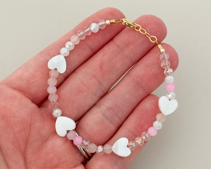💗 Blush Heart Beaded Bracelet