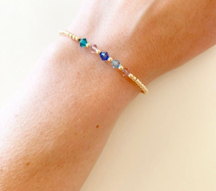14k gold filled Swarovski birthstone bracelet