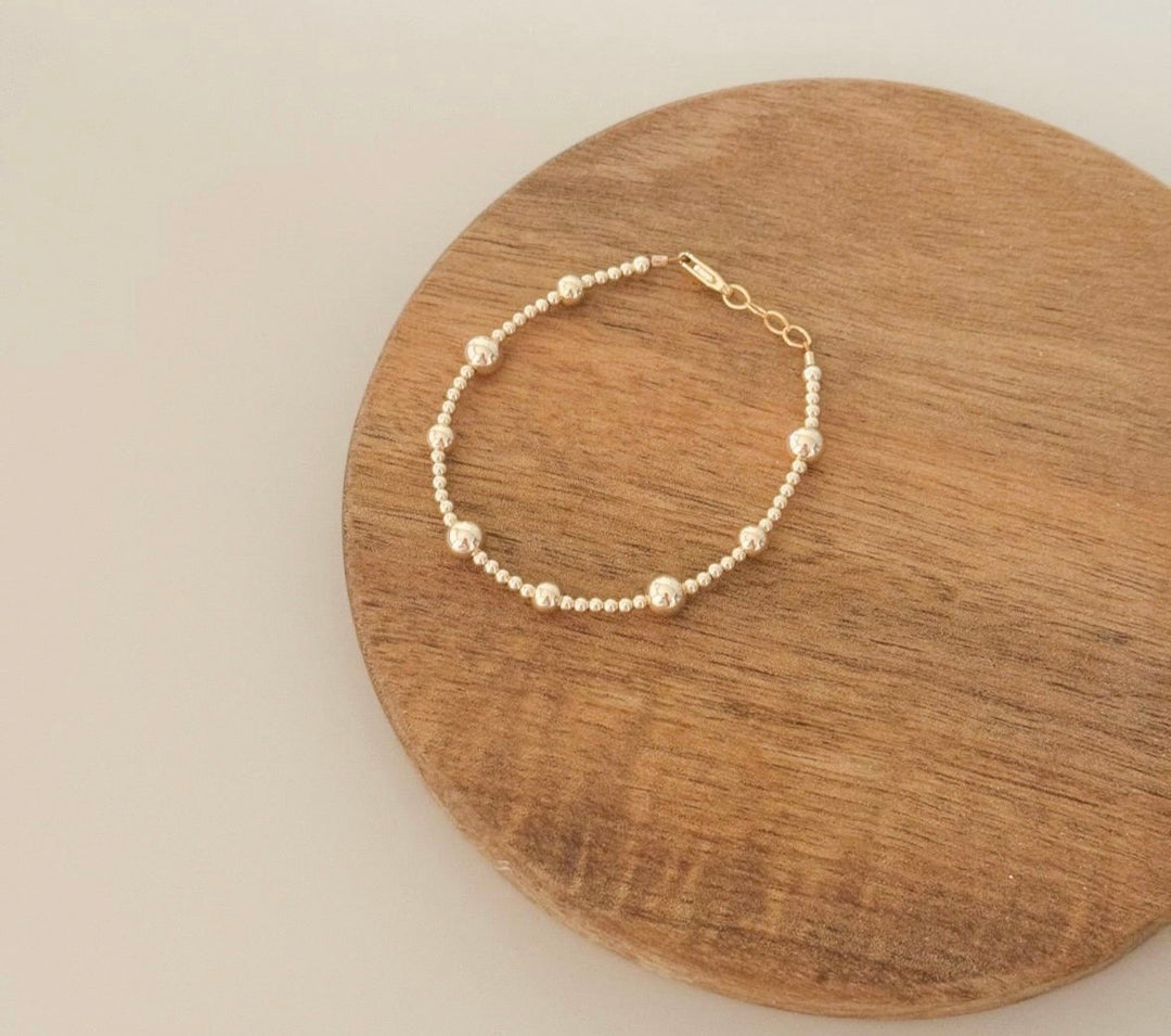14k gold filled beaded bracelet