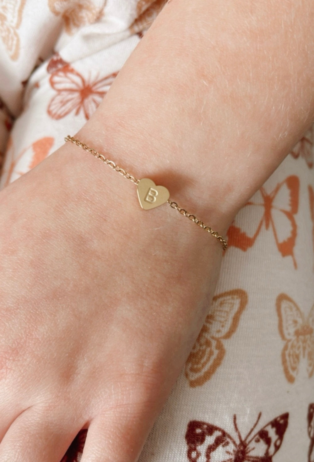 Personalized Initial Heart Bracelet – 14k Gold Filled Dainty Chain