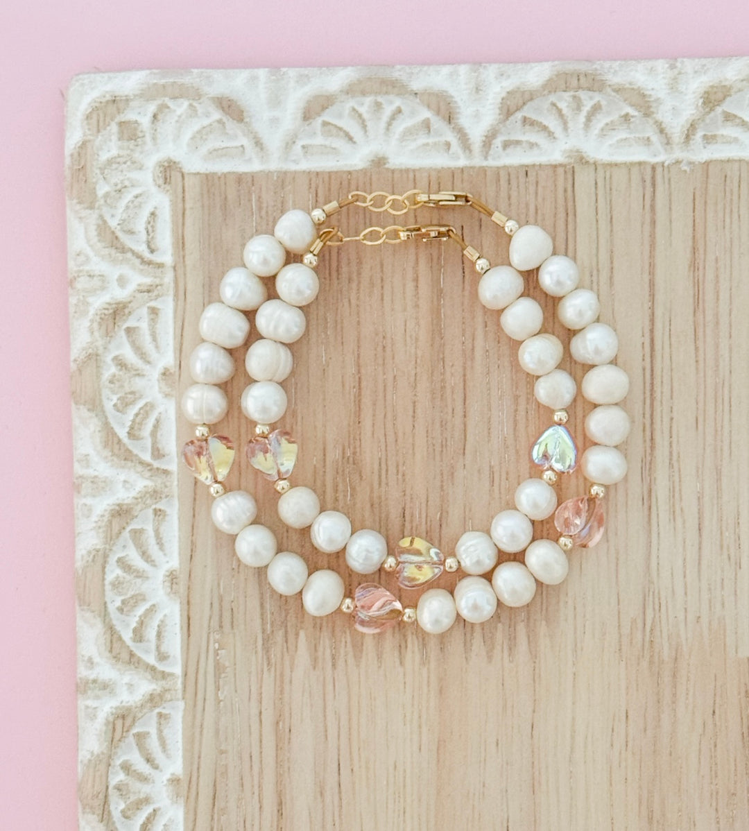 Blush Heart Freshwater Pearl Bracelet