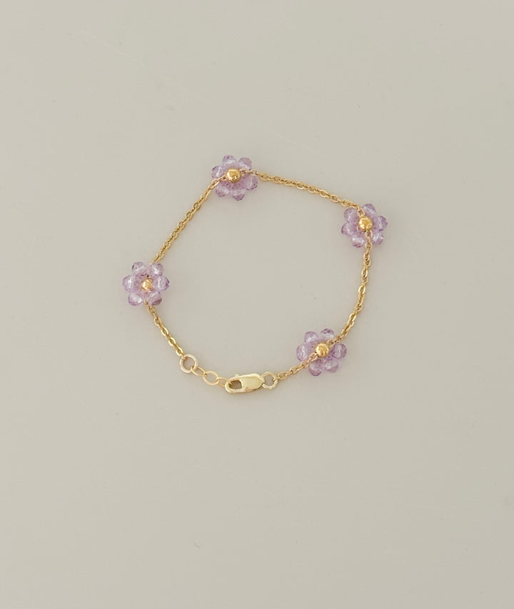 Dainty Floral Chain Bracelet – 14k Gold-Filled (Hypoallergenic)