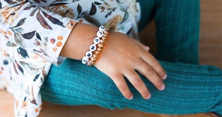 Gold-Filled Black and White Name Bracelet – Minimal, Waterproof &amp; Handmade in the USA