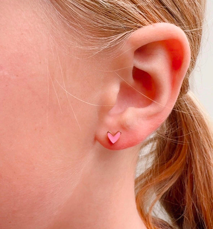 Barbie Pink Heart Earrings – Waterproof, Comfortable Screw-Backs