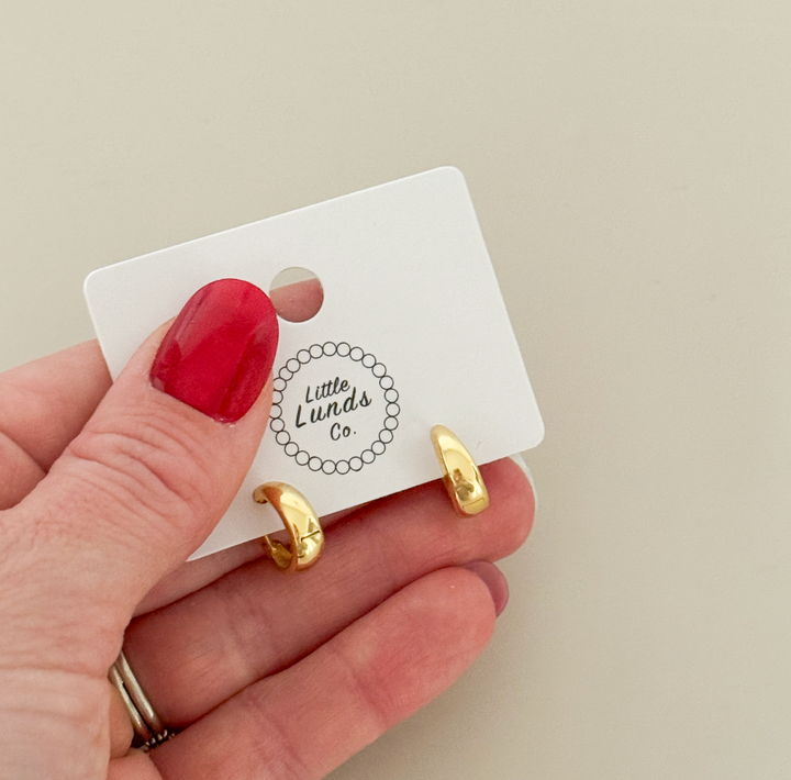 14k gold filled 10mm chunky clip hoops