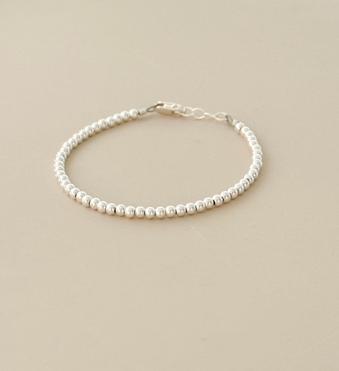 2.5mm Sterling Silver Beaded Bracelet