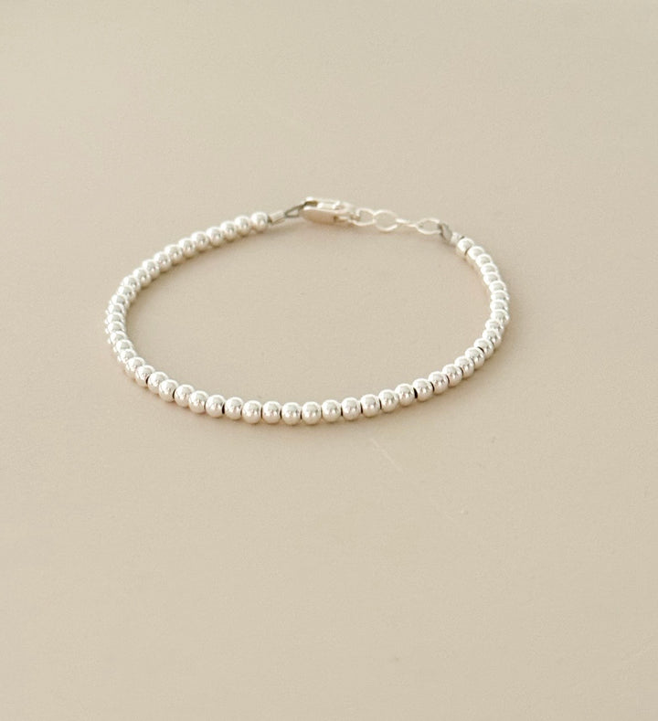 2.5mm Sterling Silver Beaded Bracelet