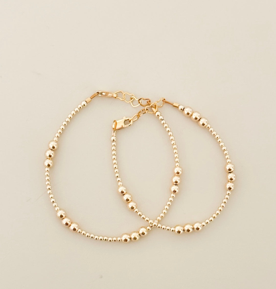 14K Gold-Filled Beaded Bracelet for Women &amp; Kids | Dainty Gold Bracelet