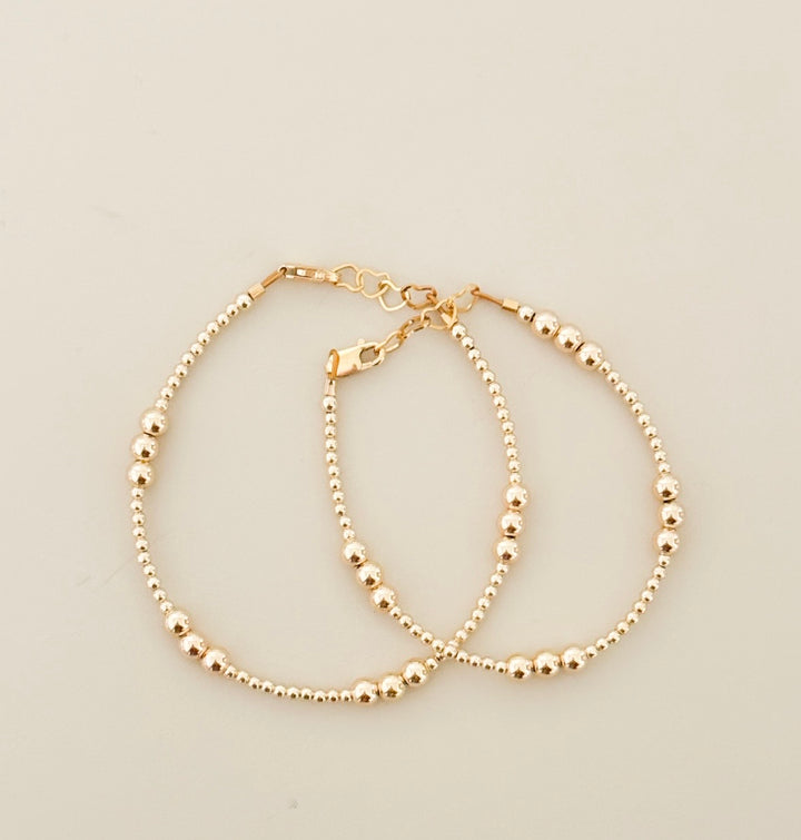 14K Gold-Filled Beaded Bracelet for Women &amp; Kids | Dainty Gold Bracelet