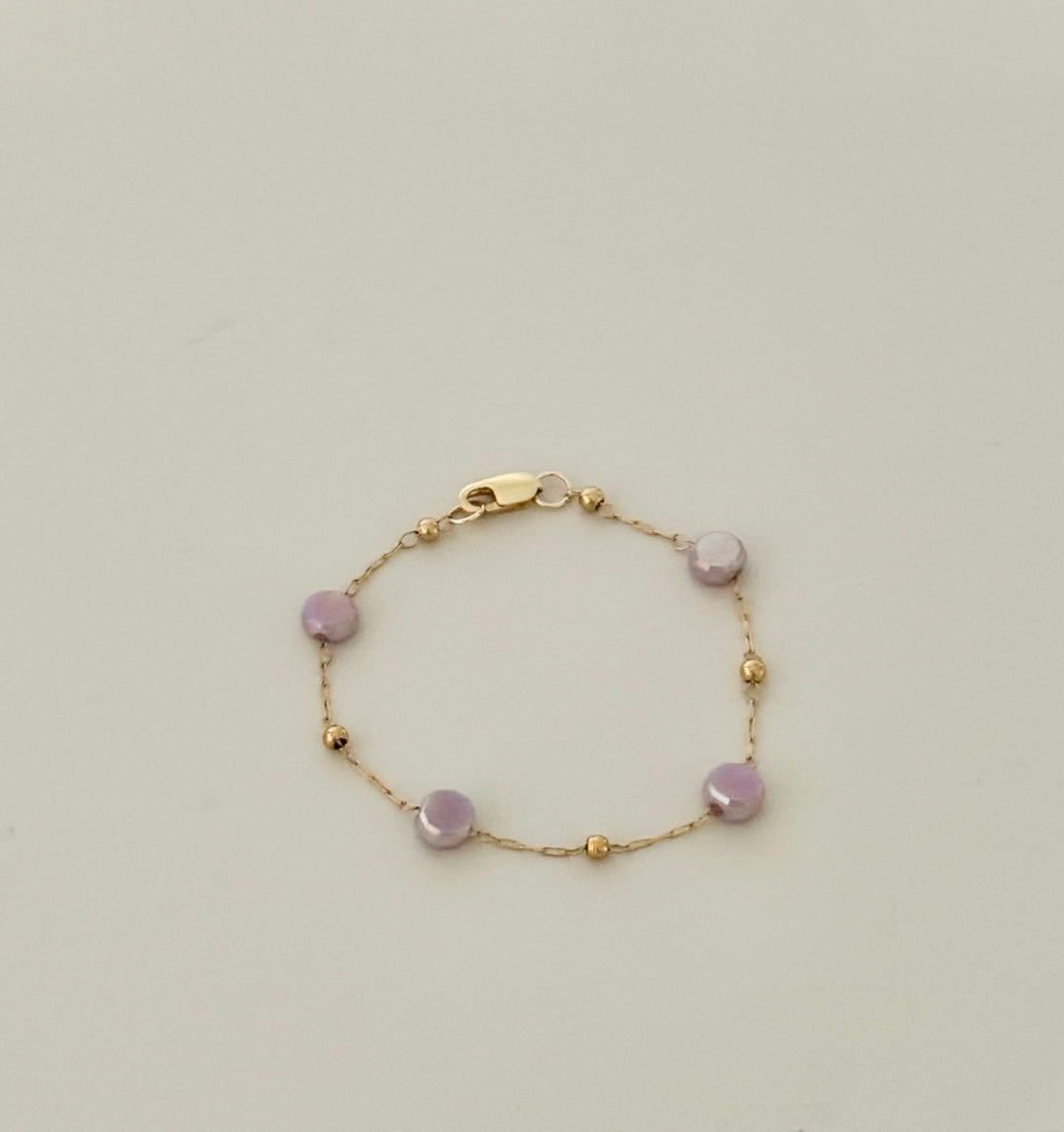 14k gold filled delicate purple opal chain bracelet