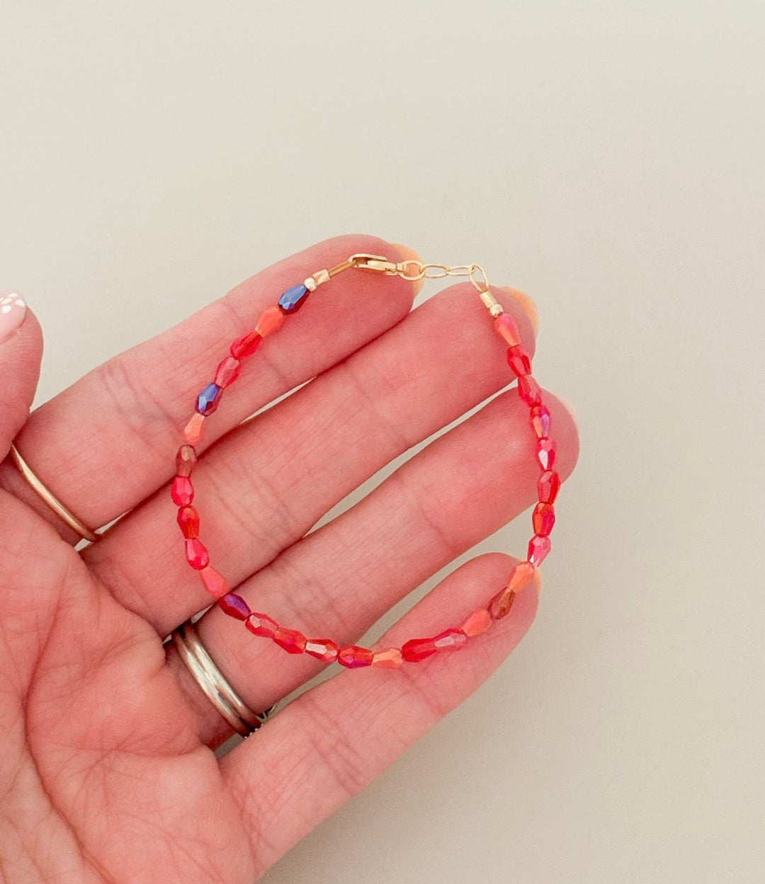 Sunset Sorbet Beaded Bracelet | Pink &amp; Coral Gemstone-Inspired Bracelet |