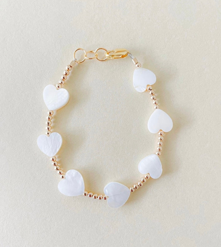Gold-Filled Shell Heart Bracelet