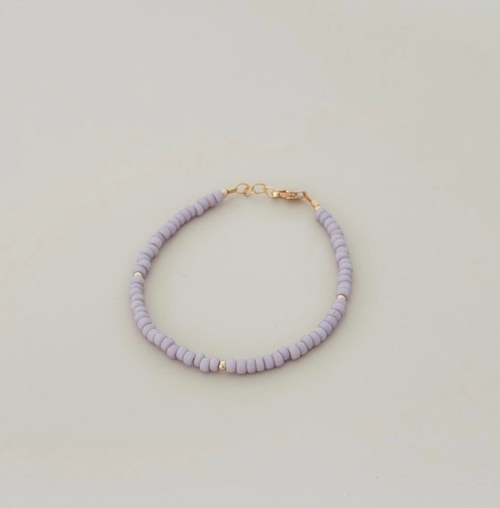 14k gold filled Lavender beaded kid bracelet