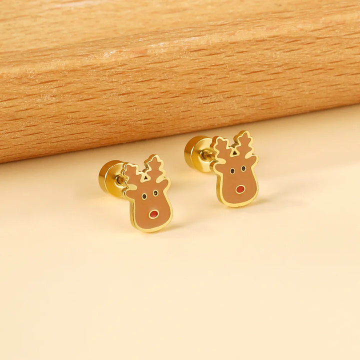 Christmas screw-back earrings