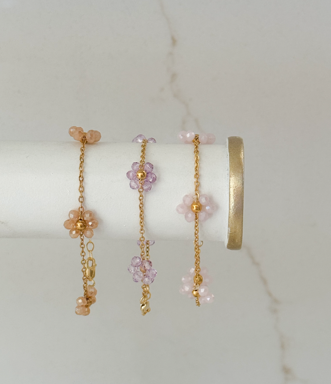 Gold Flower Chain Bracelet – Matching Mom and Daughter Jewelry