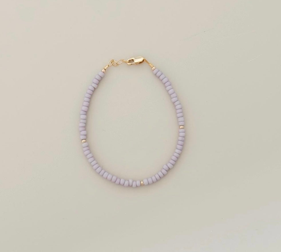14k gold filled Lavender beaded kid bracelet