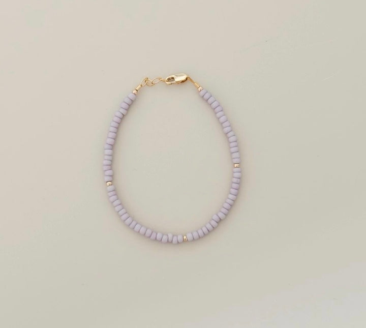14k gold filled Lavender beaded kid bracelet