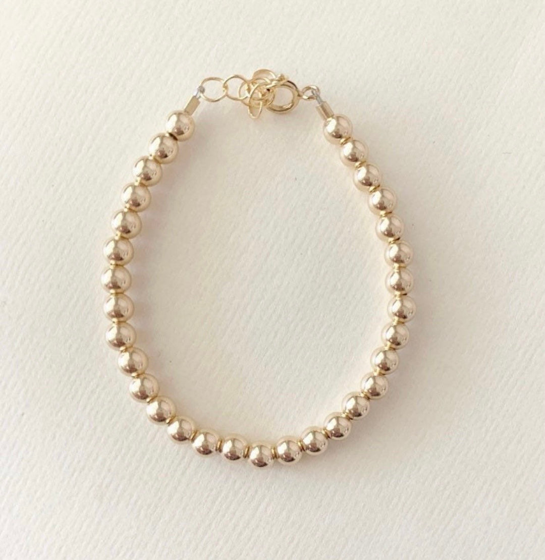 4mm 14k gold-filled beaded bracelet