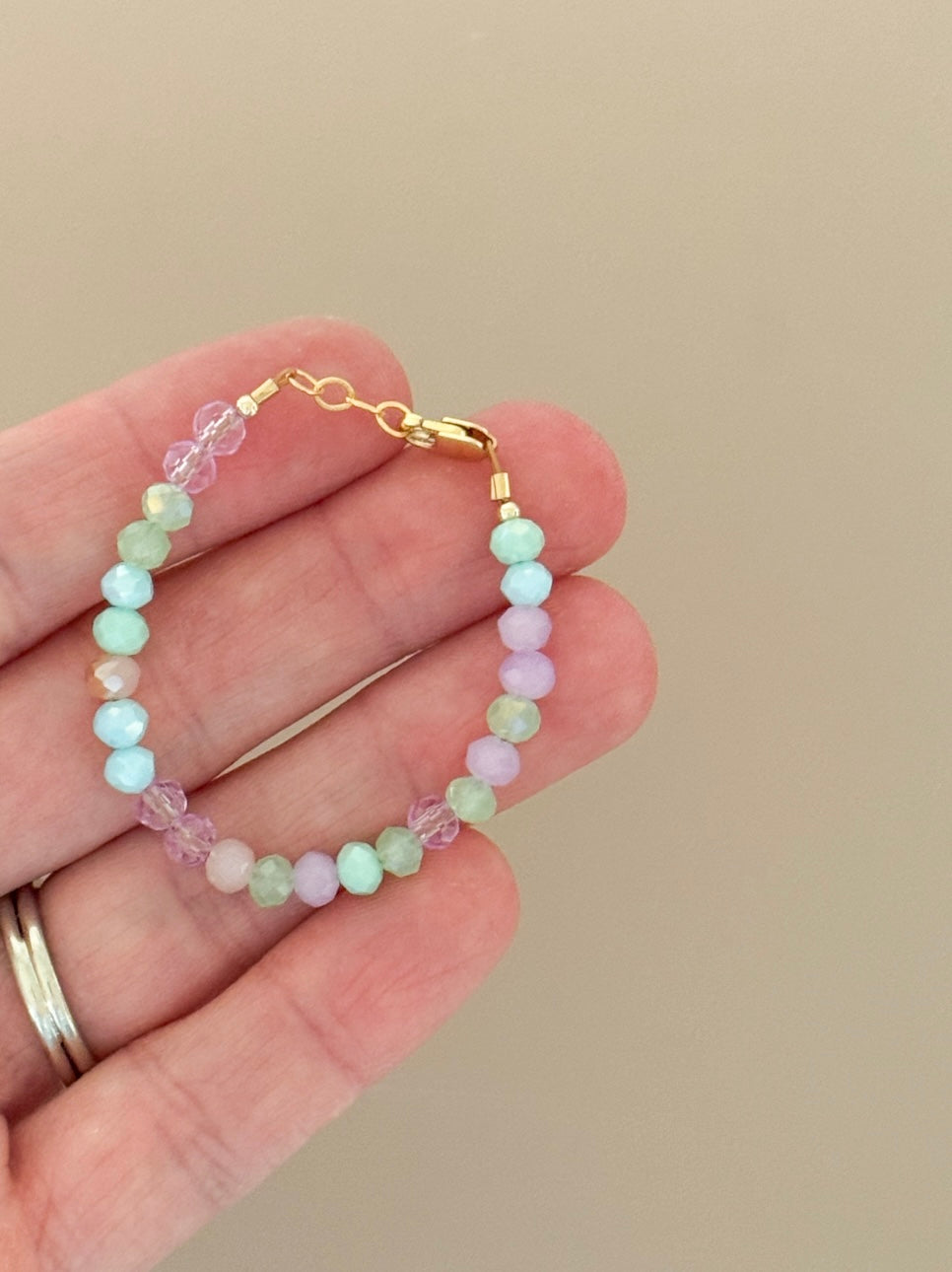 14k gold filled beaded pastel dream bracelet