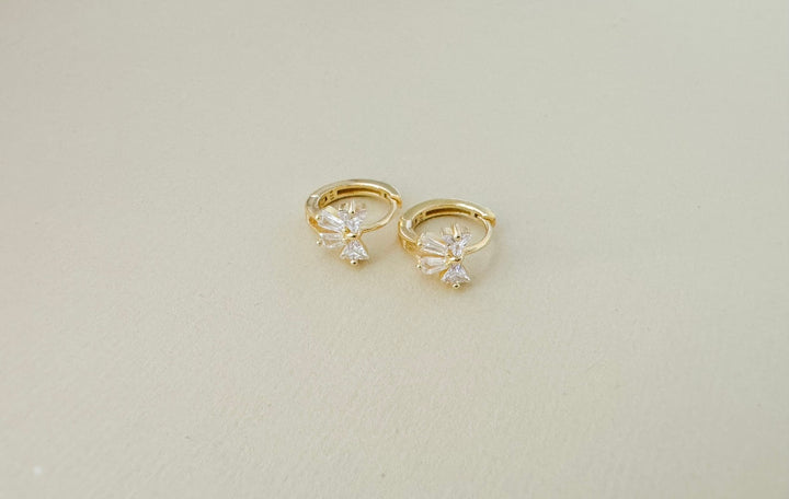 Gold diamond hoop earrings