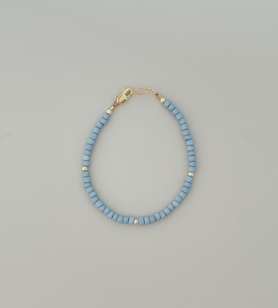 Sky Blue 14k Gold-Filled Beaded Bracelet for all ages