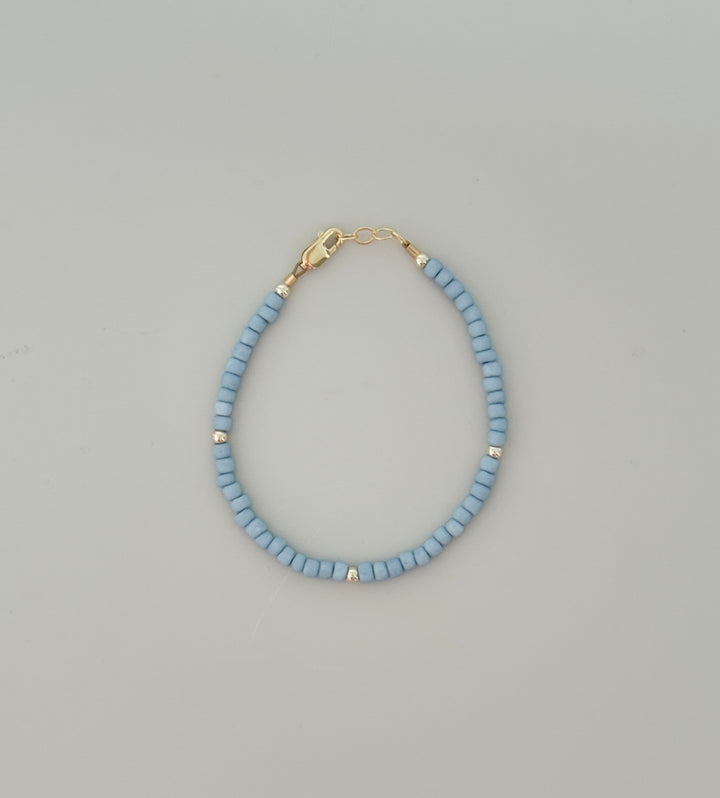 Sky Blue 14k Gold-Filled Beaded Bracelet for all ages