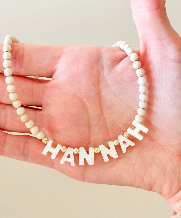 Personalized Kids Name Necklace – Custom Beaded Toddler &amp; Girls Necklace