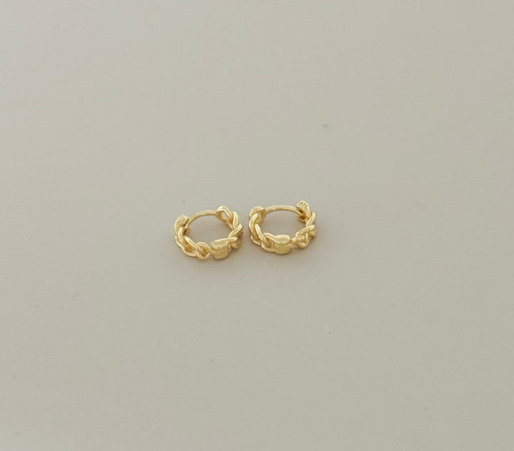 10mm braided gold filled clip earrings