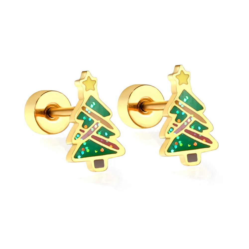 Christmas screw-back earrings