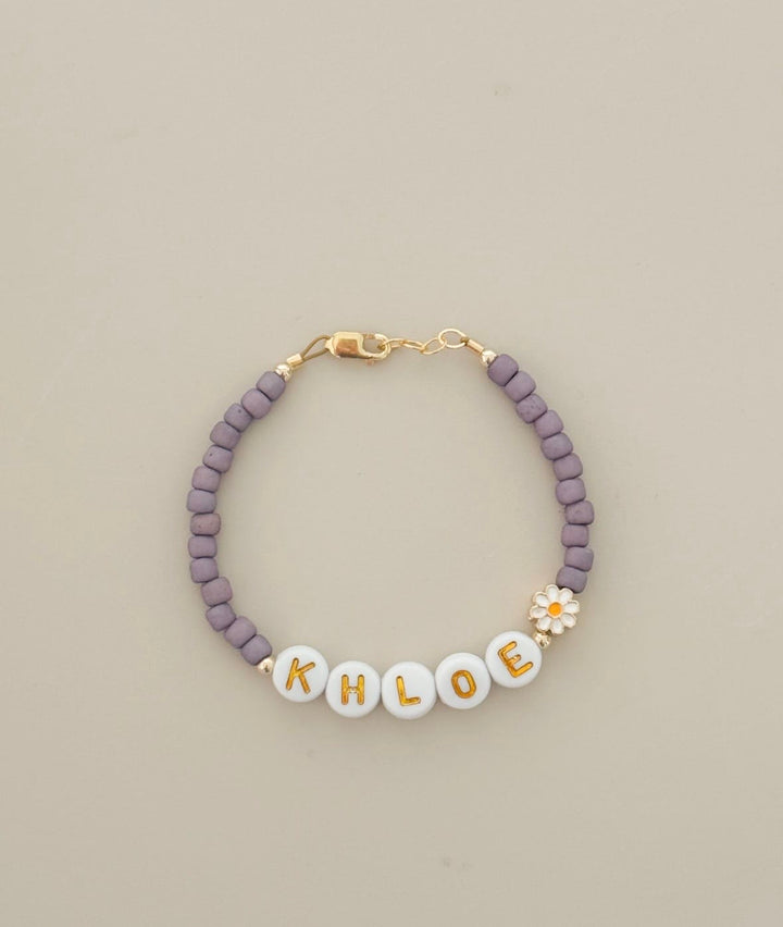 Floral Name Bracelet – Personalized Baby Name Bracelet, Gold Flower Jewelry for Girls, Mom &amp; Me Matching Gift, Hypoallergenic