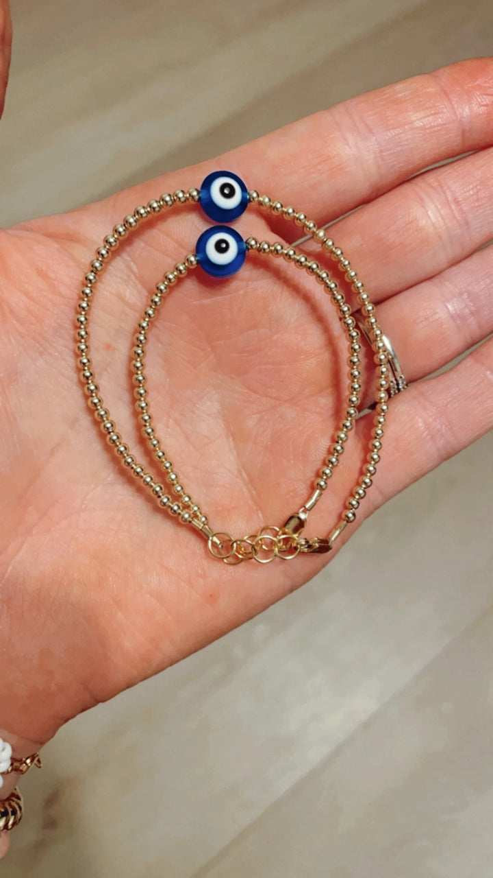 Evil Eye Gold-Filled Bracelet – 14k Gold-Filled, Hypoallergenic &amp; Handmade in the USA