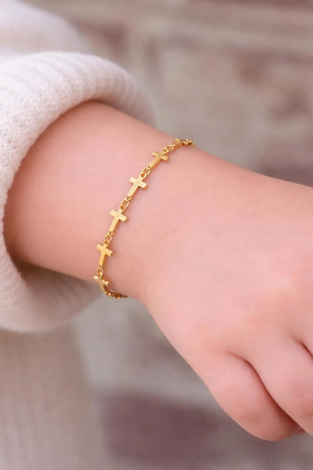 14k Gold-Filled Dainty Cross Bracelet – Faith Collection | Hypoallergenic &amp; Waterproof