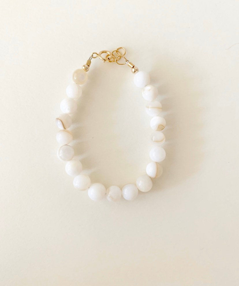 Classic White Bubble Bracelet – Handmade in the USA, Safe for Sensitive Skin