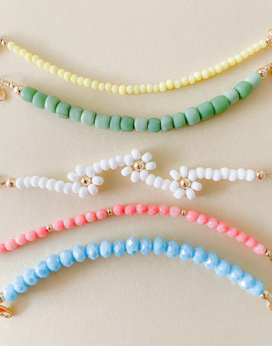 Spring Green Bracelet | 6mm Glass Beads | Gold-Filled Handmade Jewelry for Women, Kids &amp; Babies