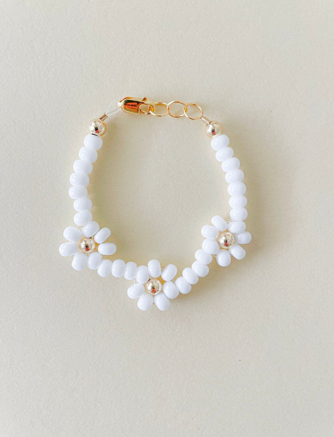 Gold &amp; White Daisy Bracelet | Handmade Floral Jewelry | Dainty Bracelet for Women &amp; Girls