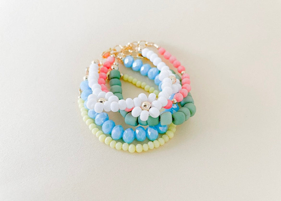 Spring Green Bracelet | 6mm Glass Beads | Gold-Filled Handmade Jewelry for Women, Kids &amp; Babies