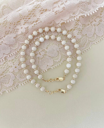 Tan & gold layer bracelet