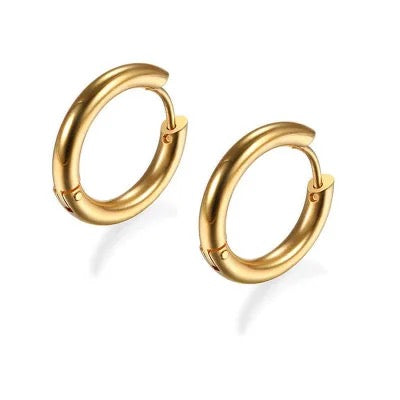 Gold 10mm hoop earrings