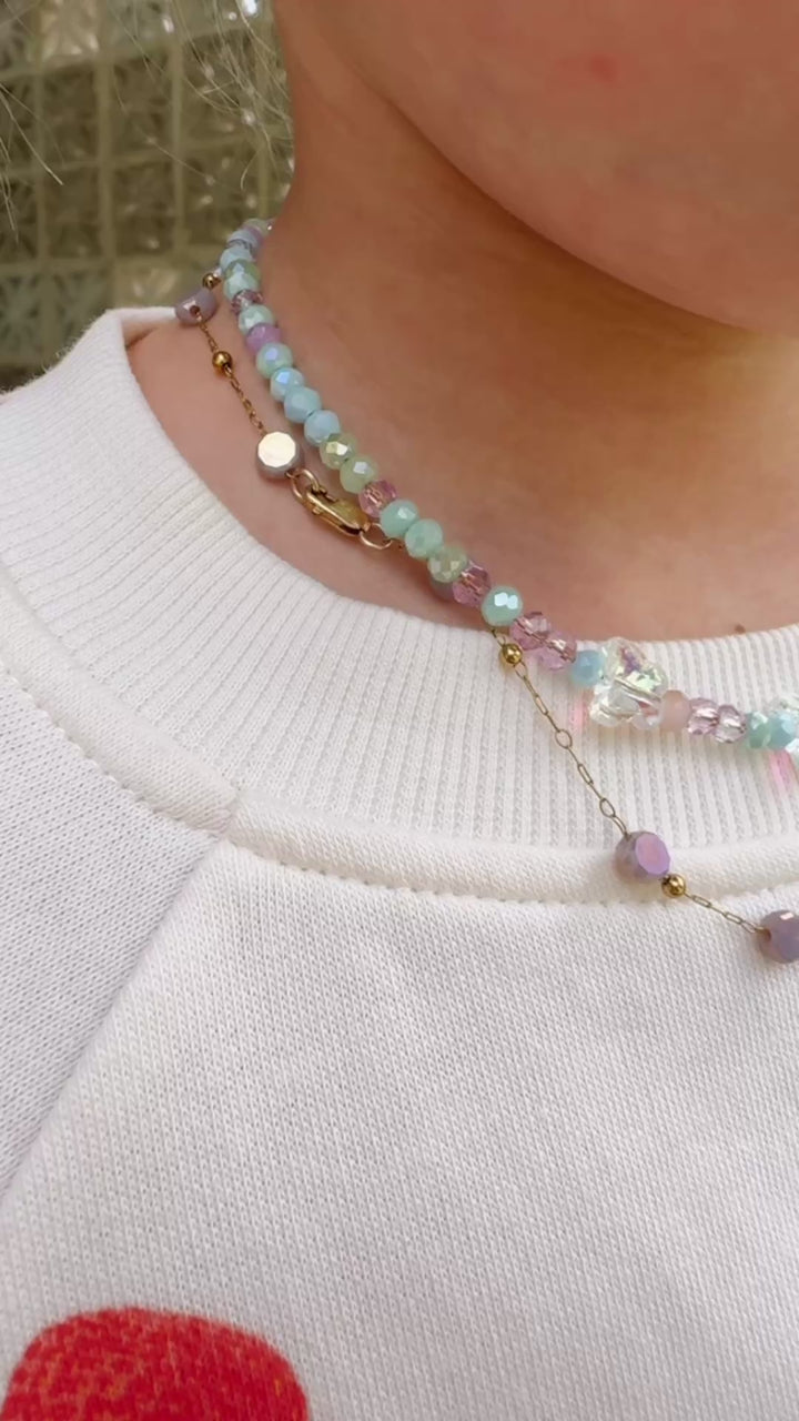 Pastel Butterfly Beaded Necklace