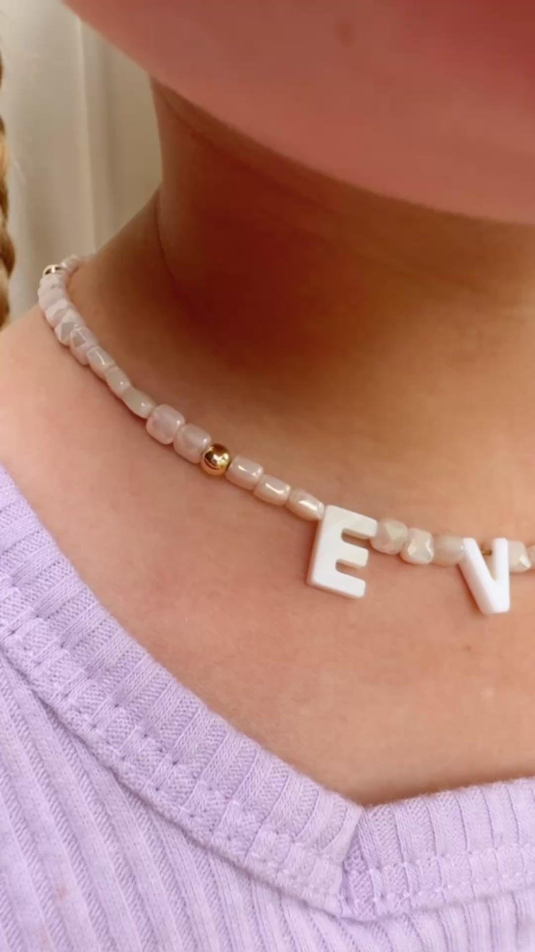 Personalized Name Choker Necklace | Custom Beaded Kids Necklace