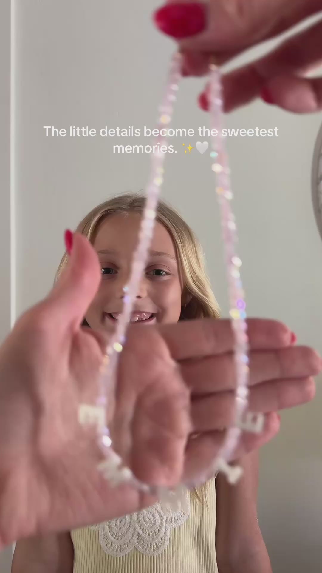 Custom Name Necklace for Girls – Personalized Pink Beaded Letter Necklace